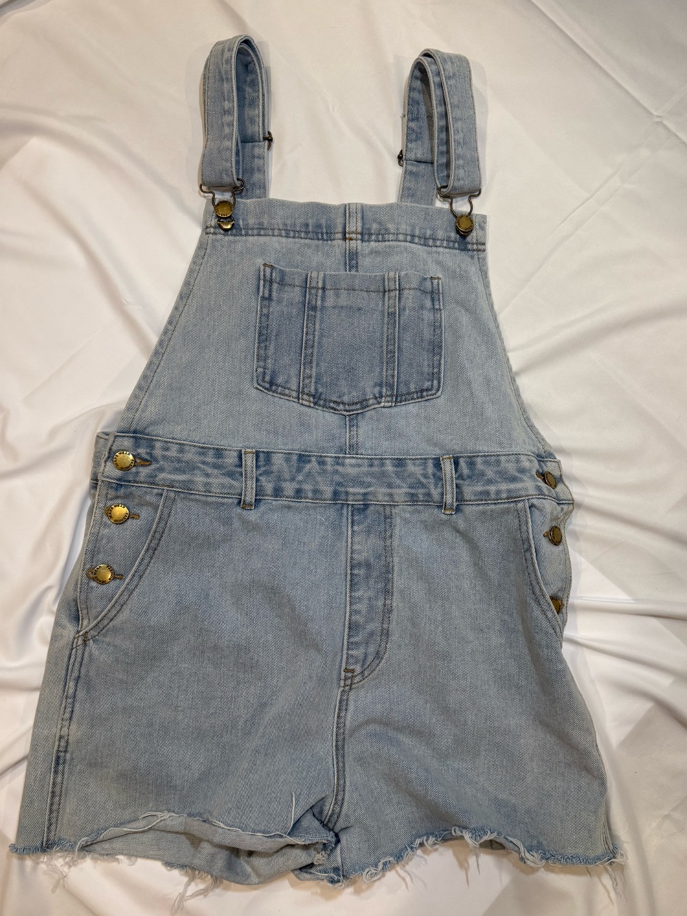 Pink Lily Denim Overall Shorts Women’s Medium  Bib Overalls